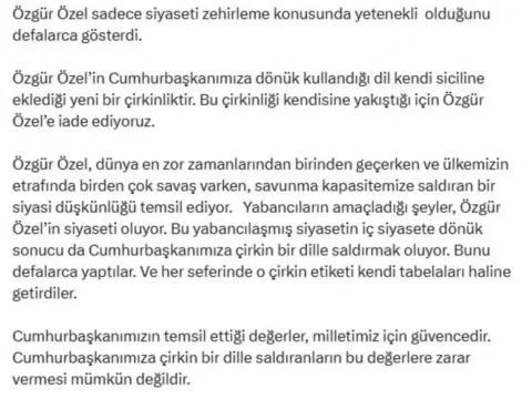 Ömer Çelik’ten Özgür Özel’e Sert Tepki